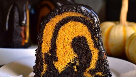 Pumpkin-Black Cocoa Swirl Cake