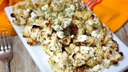 Roasted Cauliflower with Feta