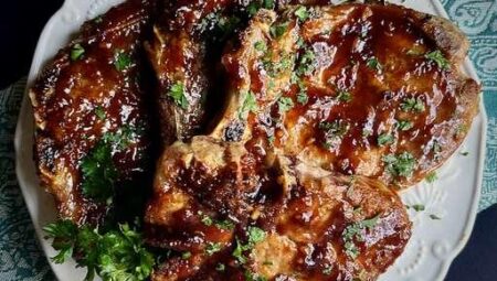 Spicy Air Fryer Pork Chops with Apricot Glaze